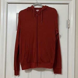 Old Navy Men’s Light Zip Up Hoodie Orange Medium